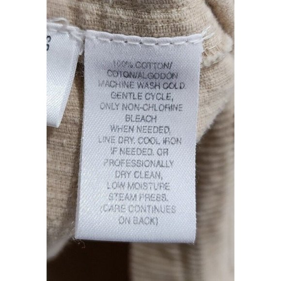 Susan Bristol Women’s Corduroy Sleeveless Button Up Collared Vest Khaki Tan Sz L - Picture 8 of 10